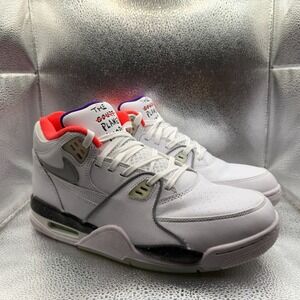 Size 9.5 Nike Air Flight 89 Planet of Hoops White Mens Sneaker Shoes CW2616-101